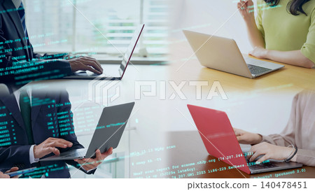 People who use laptops and programming 140478451