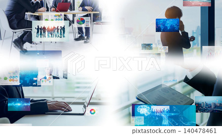 Various business scenarios and digital data Various business scenarios and digital data 140478461