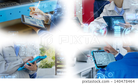 People using tablet PCs in various situations and digital technology 140478464