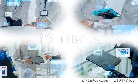 Various industrial scenes and digital technology 140478465