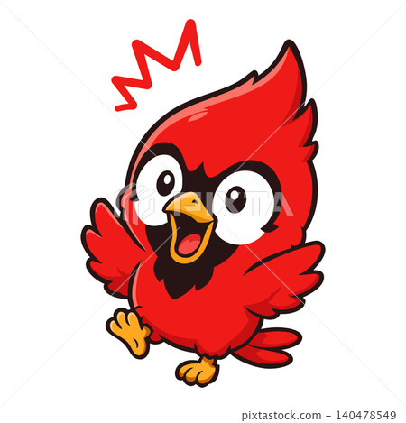 Cardinal bird mascot logo full body surprised expression Cardinal bird mascot logo full body surprised expression 140478549