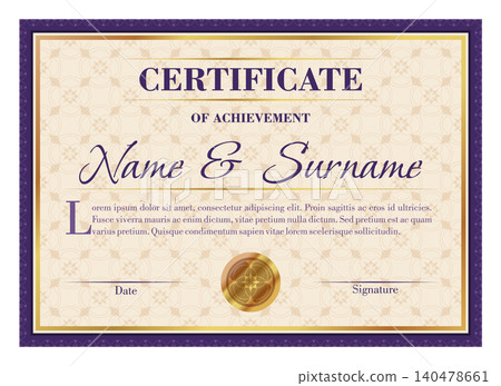 Certificate of achievements template for company. Multipurpose award certificate design in retro style elements Certificate of achievements template for company. Multipurpose award certificate design in retro style elements 140478661