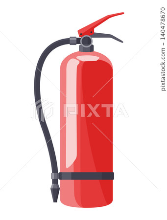 Fire extinguisher tank flat isolated cartoon illustration on white background Fire extinguisher tank flat isolated cartoon illustration on white background 140478670