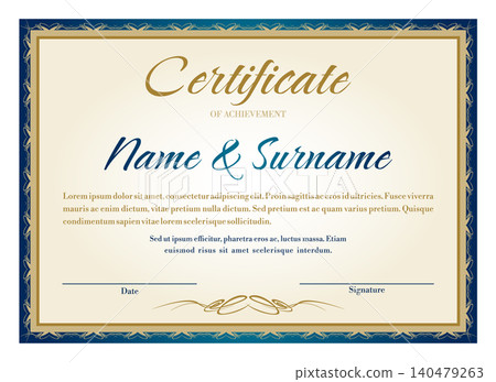 Certificate of achievements template for company. Multipurpose award certificate design in retro style elements Certificate of achievements template for company. Multipurpose award certificate design in retro style elements 140479263