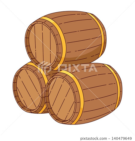 Whiskey wooden alcohol barrel icon. Vector alcohol product advertising design isolated on white background Whiskey wooden alcohol barrel icon. Vector alcohol product advertising design isolated on white background 140479649