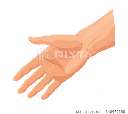 Offering support with open hand. Hand extended upward indicating assistance or greeting. Gesture of open hand presenting aid and friendliness across various service situations Offering support with open hand. Hand extended upward indicating assistance or greeting. Gesture of open hand presenting aid and friendliness across various service situations 140479668