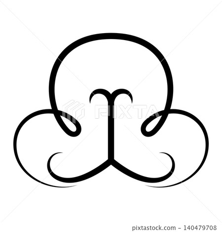 Flourish calligraphic design element. Page decoration symbol to embellish your layout. Linear of vintage swirl Flourish calligraphic design element. Page decoration symbol to embellish your layout. Linear of vintage swirl 140479708