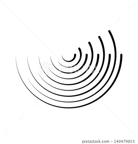 Halftone dotted speed lines circle. Geometric art in circle form. Round swirl movement symbol. Halftone circular dotted frame. Vector design element Halftone dotted speed lines circle. Geometric art in circle form. Round swirl movement symbol. Halftone circular dotted frame. Vector design element 140479853
