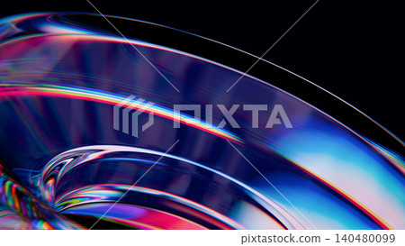 Glass Ring Macro Iridescent Colorful Chromatic Dispersion Dark Background 3D Render Glass Ring Macro Iridescent Colorful Chromatic Dispersion Dark Background 3D Render 140480099