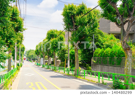 A residential area in Fukasawa, Setagaya Ward, Tokyo. A residential area in Fukasawa, Setagaya Ward, Tokyo. 140480299