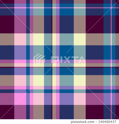 Unique background pattern fabric, creative plaid tartan seamless. Guy check textile vector texture in dark and cyan colors. 140480437