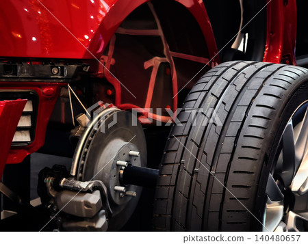 Detailed overview of automobile components accompanied by descriptive explanations of each part Detailed overview of automobile components accompanied by descriptive explanations of each part 140480657