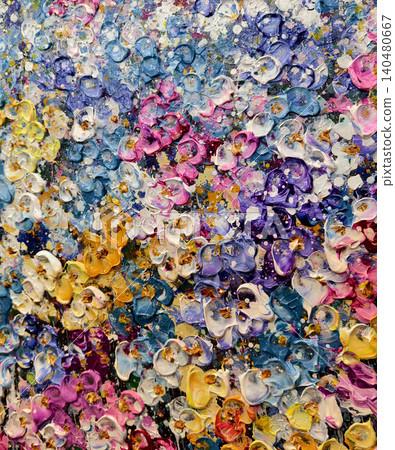 Vibrant messy artist palette covered in glossy paint, scattered brushes and tubes, dried paint Vibrant messy artist palette covered in glossy paint, scattered brushes and tubes, dried paint 140480667