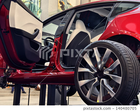 Exquisite craftsmanship and refined materials showcase upscale automotive environment Exquisite craftsmanship and refined materials showcase upscale automotive environment 140480705