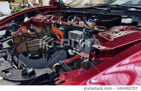 Technical illustration of automotive electrical networks including cooling mechanisms Technical illustration of automotive electrical networks including cooling mechanisms 140480707