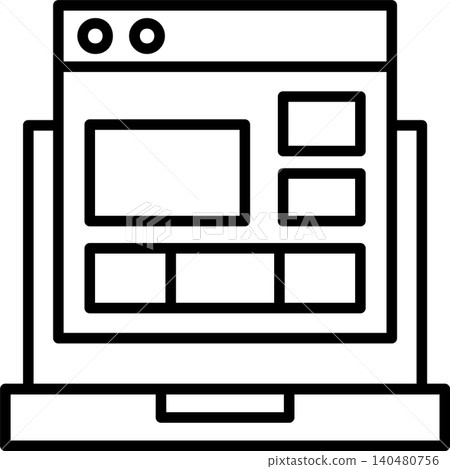 Website Layout Modern Vector Icon Design 140480756