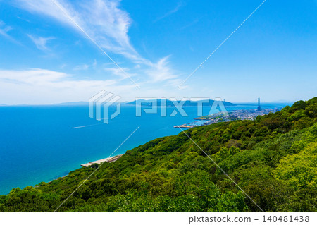 從神戶市須磨區須磨浦山地公園眺望明石海峽 從神戶市須磨區須磨浦山地公園眺望明石海峽 140481438