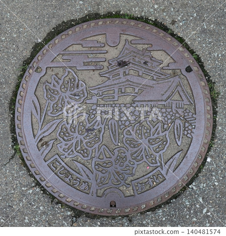 Akita, Gojome, Designer Manhole Cover Akita, Gojome, Designer Manhole Cover 140481574