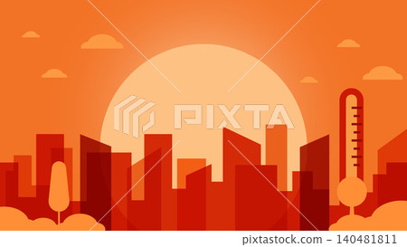 city, thermometer, town 140481811