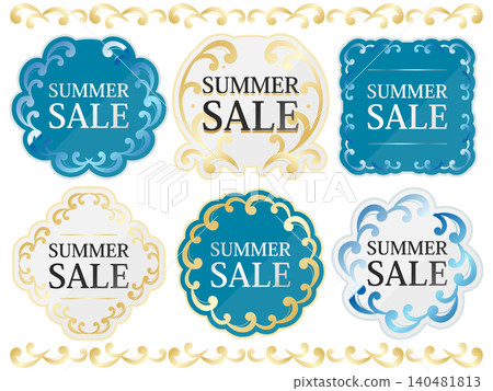 A set of 6 luxurious summer sale emblems. 140481813