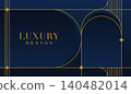 Elegant Background Template with Gold Art Deco Lines. Modern Geometric Event Card Design. Vector templates. 140482014