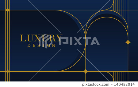 Elegant Background Template with Gold Art Deco Lines. Modern Geometric Event Card Design. Vector templates. 140482014
