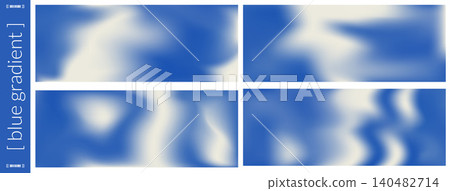 Retro blue and white cloudy sky gradient banners set. Wide templates background with blurry wave gradation. Liquid sky template for calm presentation design. Vector blue gradient Retro blue and white cloudy sky gradient banners set. Wide templates background with blurry wave gradation. Liquid sky template for calm presentation design. Vector blue gradient 140482714