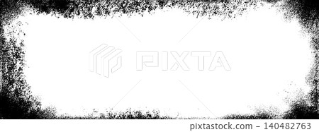 Old grunge frame with spray smudge effect for photo border and overlay. Aged paper texture with scratched worn edge and black speckled vignette. Old fashioned vector frame template for poster layout Old grunge frame with spray smudge effect for photo border and overlay. Aged paper texture with scratched worn edge and black speckled vignette. Old fashioned vector frame template for poster layout 140482763
