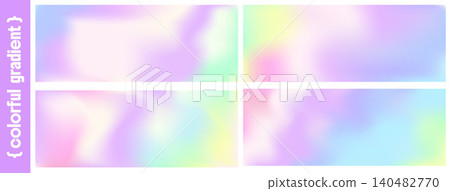 Pastel gradient delicate banner set with gradation foil and pearlescent ombre on soft blur. Pastel rainbow gradient in smooth backdrop. Vector iridescent banner pack for cosmetic design isolated bg Pastel gradient delicate banner set with gradation foil and pearlescent ombre on soft blur. Pastel rainbow gradient in smooth backdrop. Vector iridescent banner pack for cosmetic design isolated bg 140482770