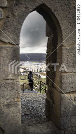 Historic Stone Archway With City View 140482950