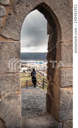 Historic Stone Archway With City View 140482951