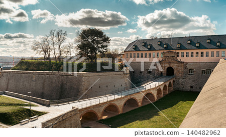 Erfurt, Germany - March 27, 2026. Petersberg Citadel Bridge and Historic Entrance Erfurt, Germany - March 27, 2026. Petersberg Citadel Bridge and Historic Entrance 140482962