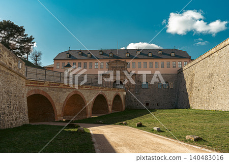 Erfurt, Germany - March 27, 2026. Fortress Courtyard With Historic Walls Erfurt, Germany - March 27, 2026. Fortress Courtyard With Historic Walls 140483016