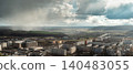Rain Showers Over City Valley Panorama 140483055