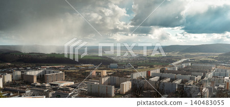 Rain Showers Over City Valley Panorama Rain Showers Over City Valley Panorama 140483055