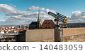 Erfurt, Germany - March 27, 2026. Viewing Telescope and Locks Above Erfurt 140483059
