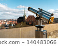 Erfurt, Germany - March 27, 2026. Telescope With Blurred Erfurt Cathedral View 140483066