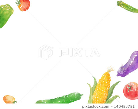 Watercolor Summer Vegetable Frame Watercolor Summer Vegetable Frame 140483781