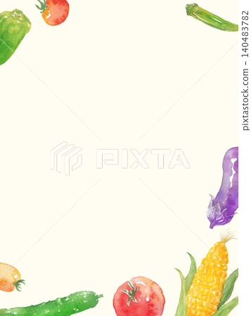 水彩夏季蔬菜畫框 水彩夏季蔬菜畫框 140483782