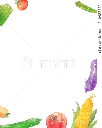 水彩夏季蔬菜畫框 水彩夏季蔬菜畫框 140483783
