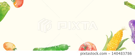 水彩夏季蔬菜畫框 水彩夏季蔬菜畫框 140483786
