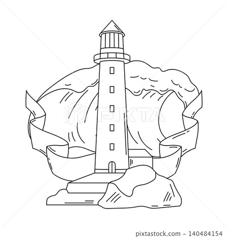 Nautical line symbols illustration. Travel and tourism background. Retro style conceptual illustration. Nautical line symbols illustration. Travel and tourism background. Retro style conceptual illustration. 140484154