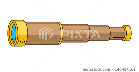 Nautical telescope. Travel and tourism symbol. Retro style conceptual illustration. Nautical telescope. Travel and tourism symbol. Retro style conceptual illustration. 140484161