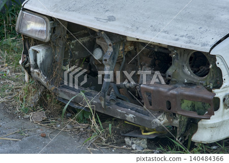 old rusty old car in the garage old rusty old car in the garage 140484366