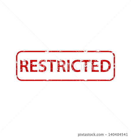 Red restricted vector illustration with distressed rectangular 140484541
