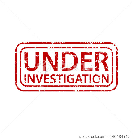 Red under investigation vector illustration with distressed rectangular 140484542