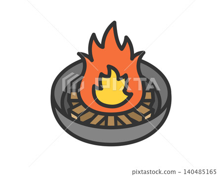 An illustration of an icon for the welcoming fire of the Obon festival (line drawing in color). An illustration of an icon for the welcoming fire of the Obon festival (line drawing in color). 140485165