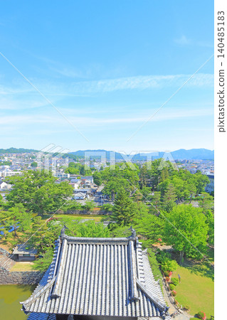 A view from the keep of Matsumoto Castle in Matsumoto City, Nagano Prefecture. A view from the keep of Matsumoto Castle in Matsumoto City, Nagano Prefecture. 140485183