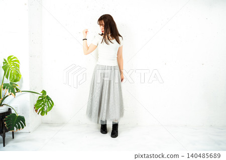 Female apparel model Female apparel model 140485689