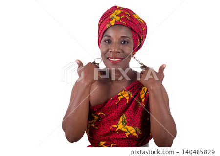 portrait of smiling woman in traditional dress portrait of smiling woman in traditional dress 140485829